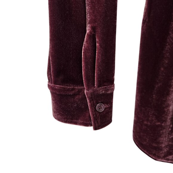 Soft Surroundings Crushed Velvet Button Down Shirt Size Small - Picture 6 of 6